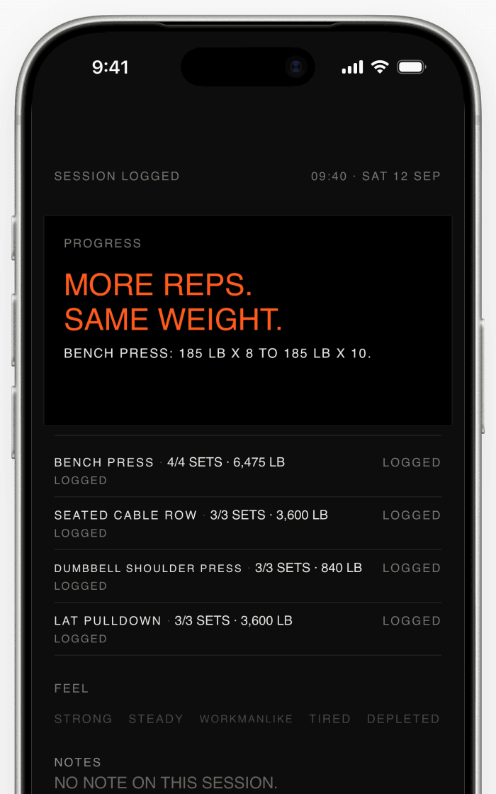 OneMore progress payoff shown in an approved iPhone frame with demo data.